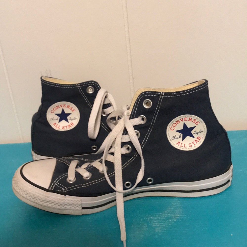 Navy Blue High Top Converse
